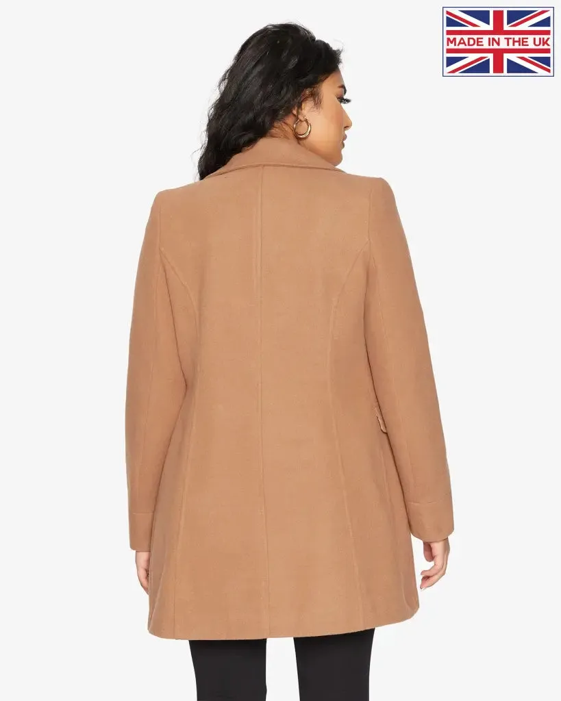 De La Creme Wool Blend Hip Length Covert Coat