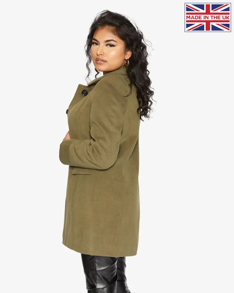 De La Creme Wool Blend Hip Length Covert Coat