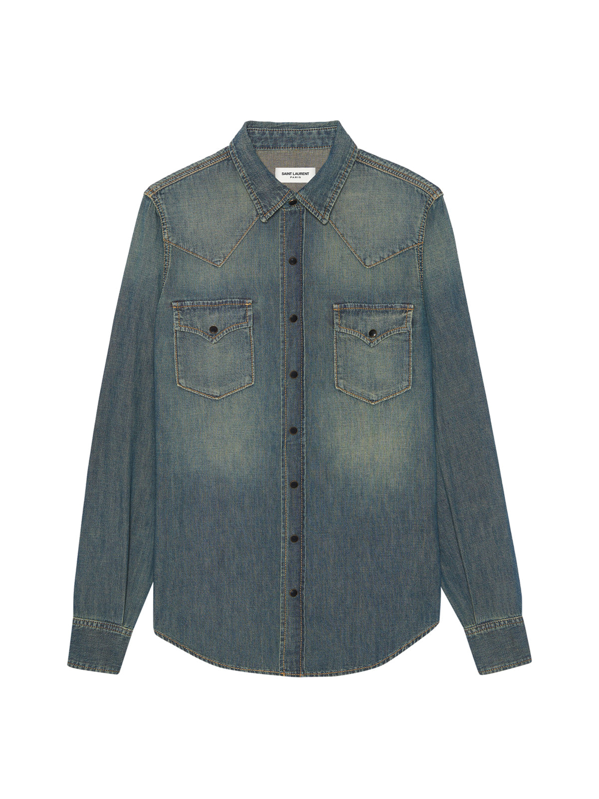 Deep Blue Denim Western Shirt