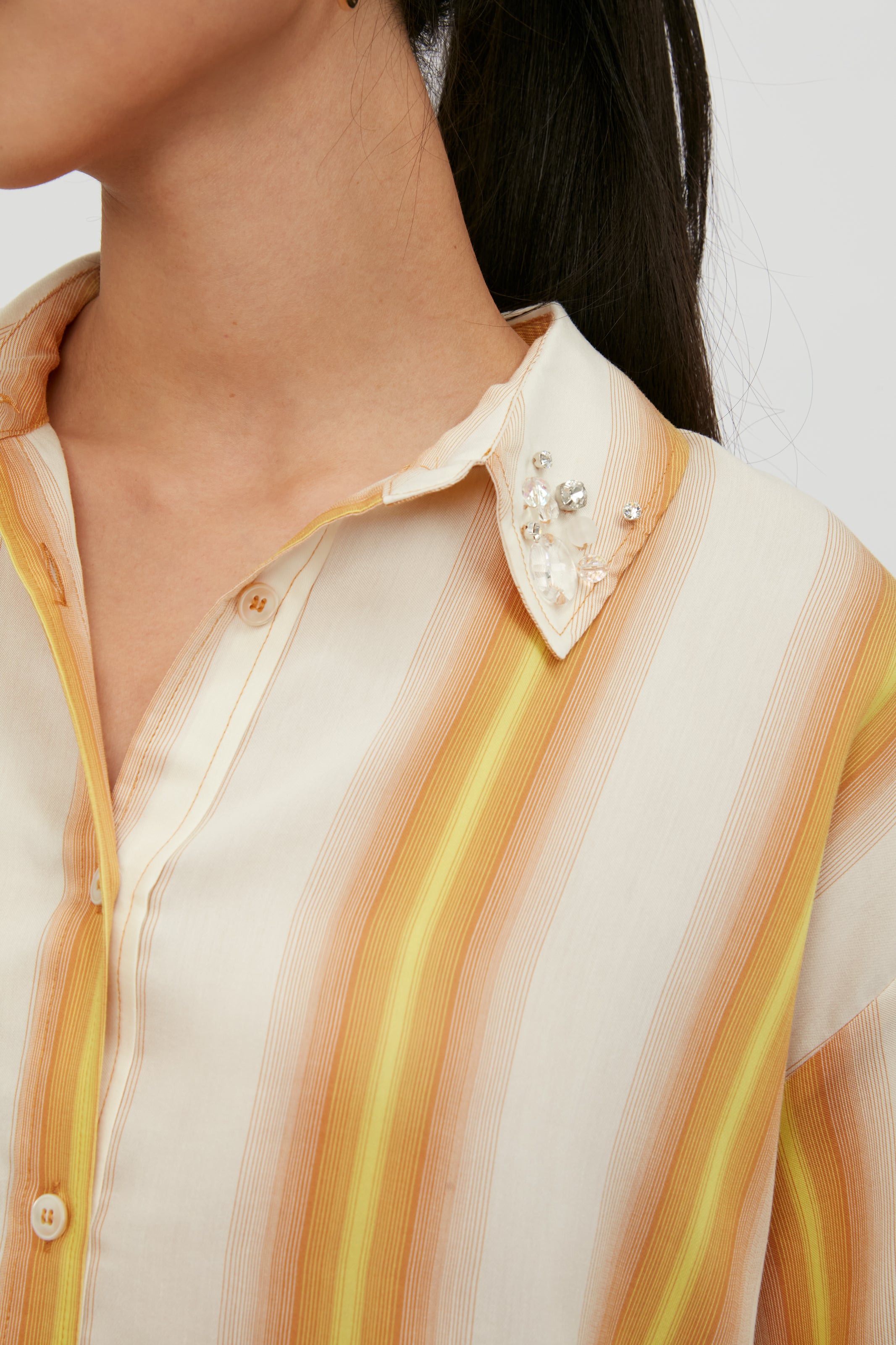 Degradé Crystal Stripe Shirt in Ambra.