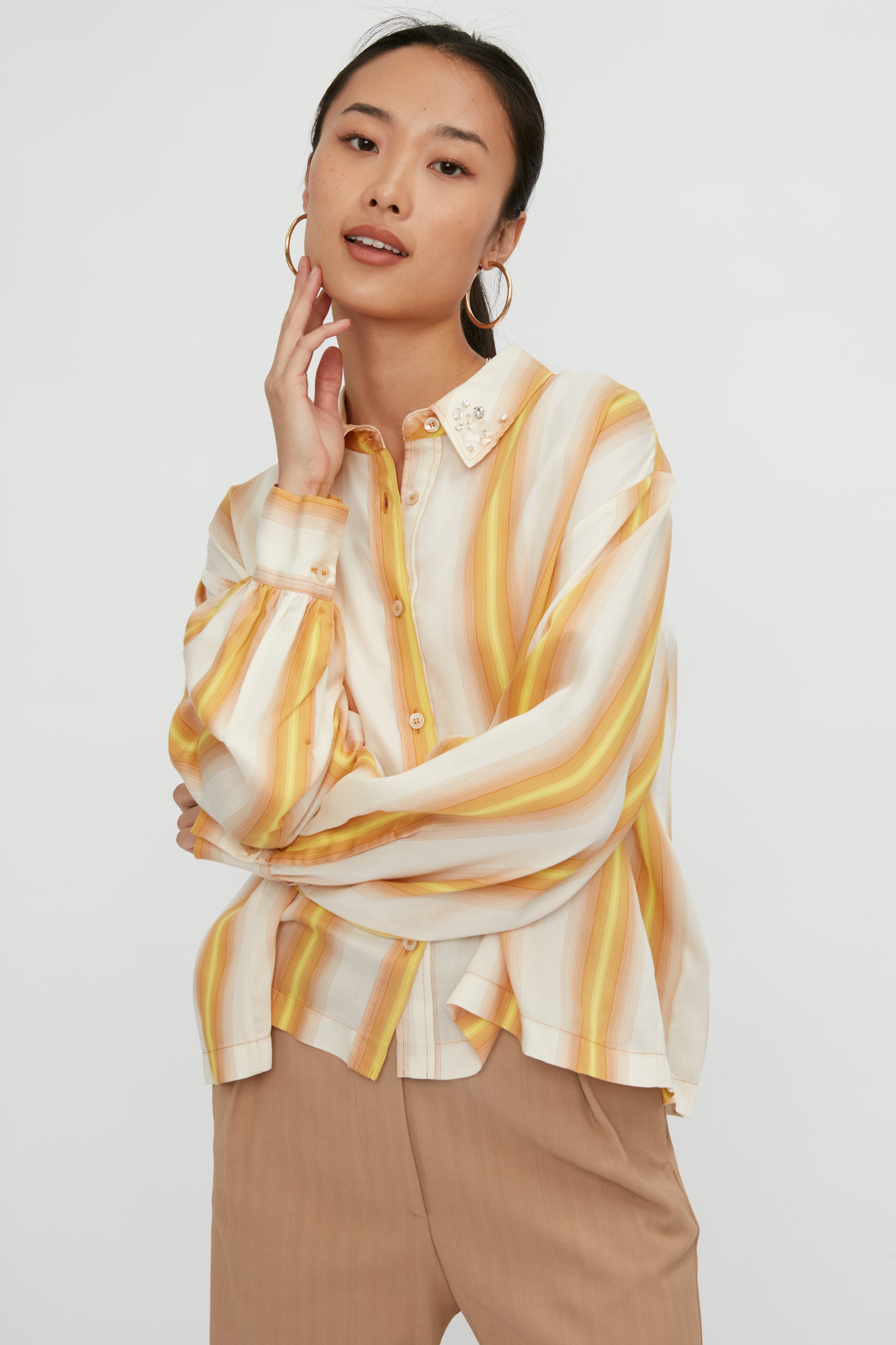 Degradé Crystal Stripe Shirt in Ambra.