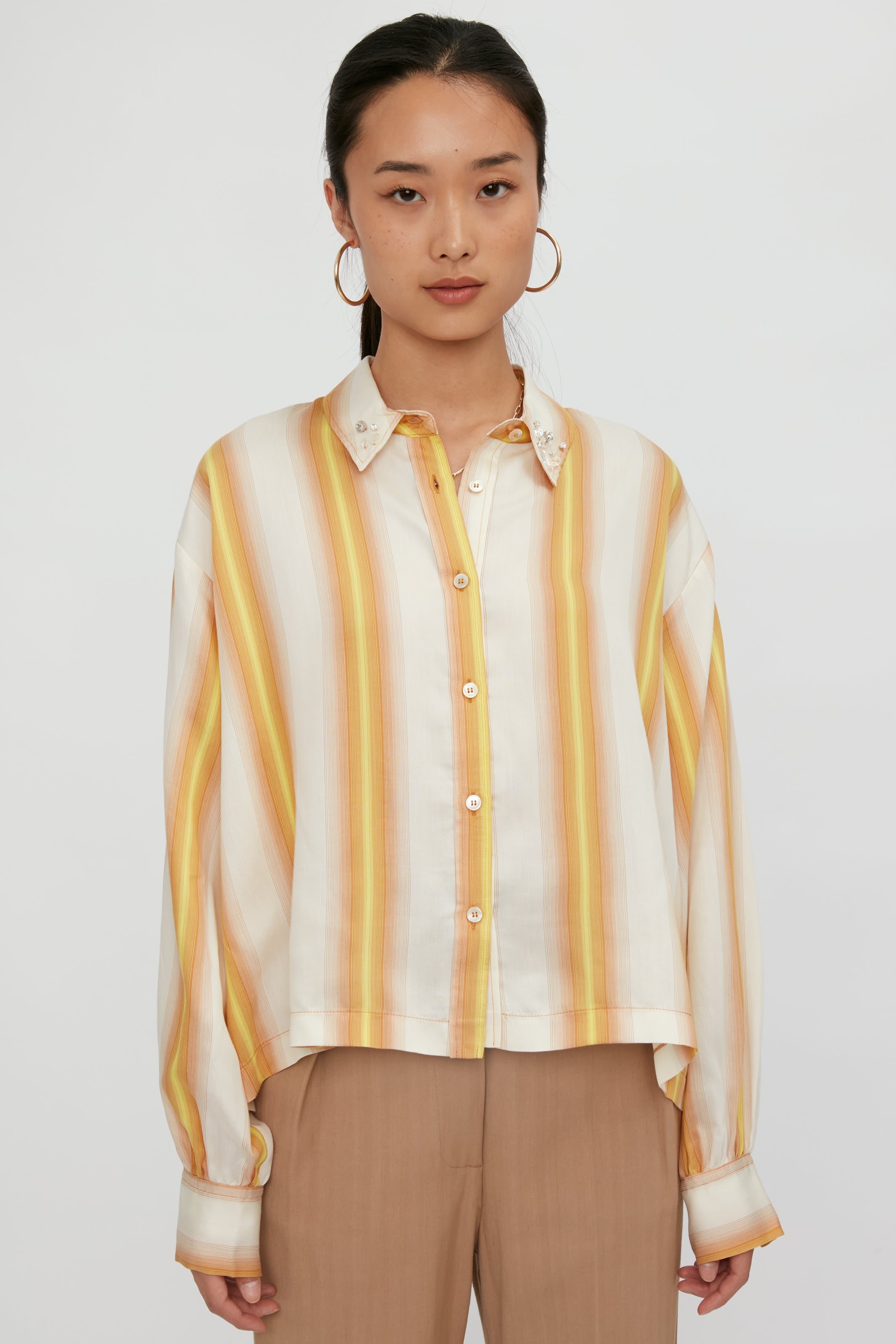 Degradé Crystal Stripe Shirt in Ambra.