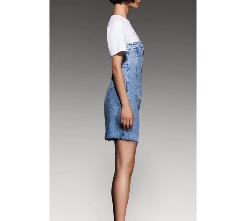 Denim Mini Sheath Dress - Strapless KK12