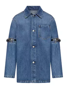 Denim shirt featuring belt