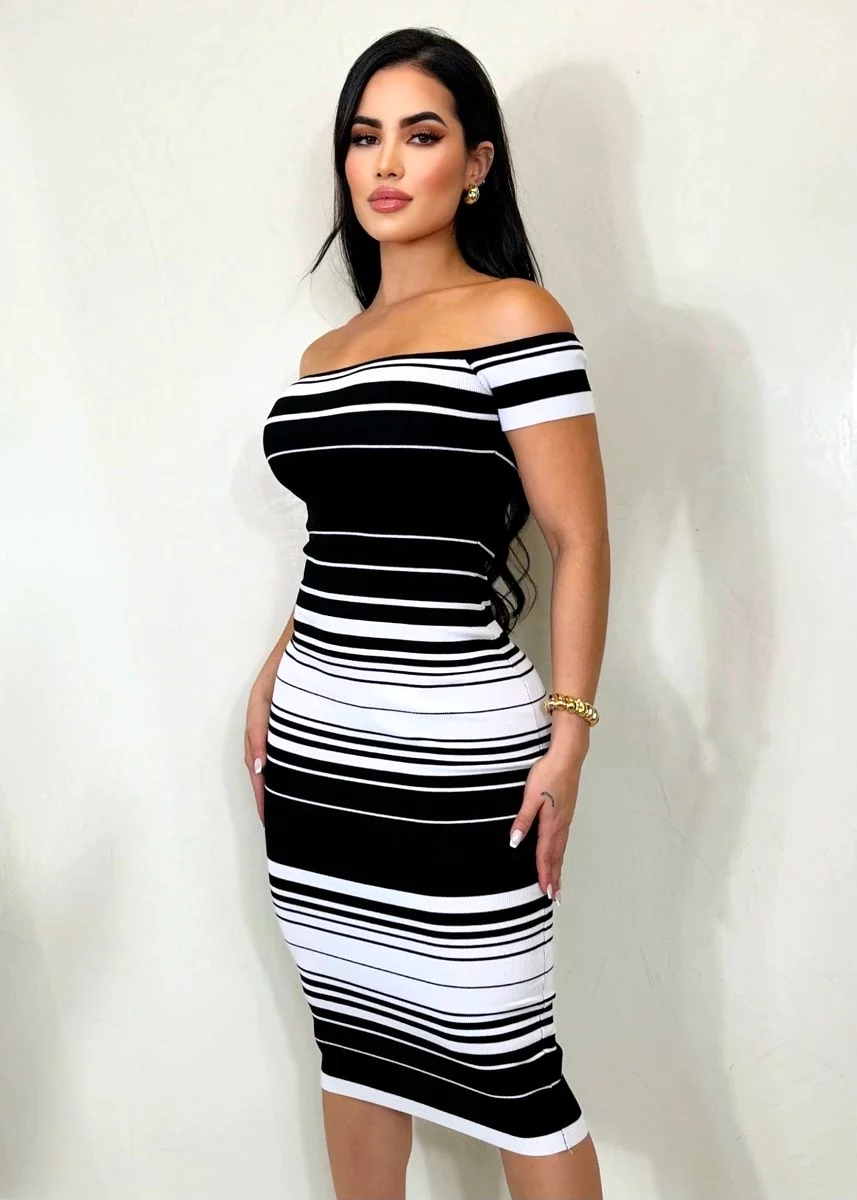 Desired Black and White Dress