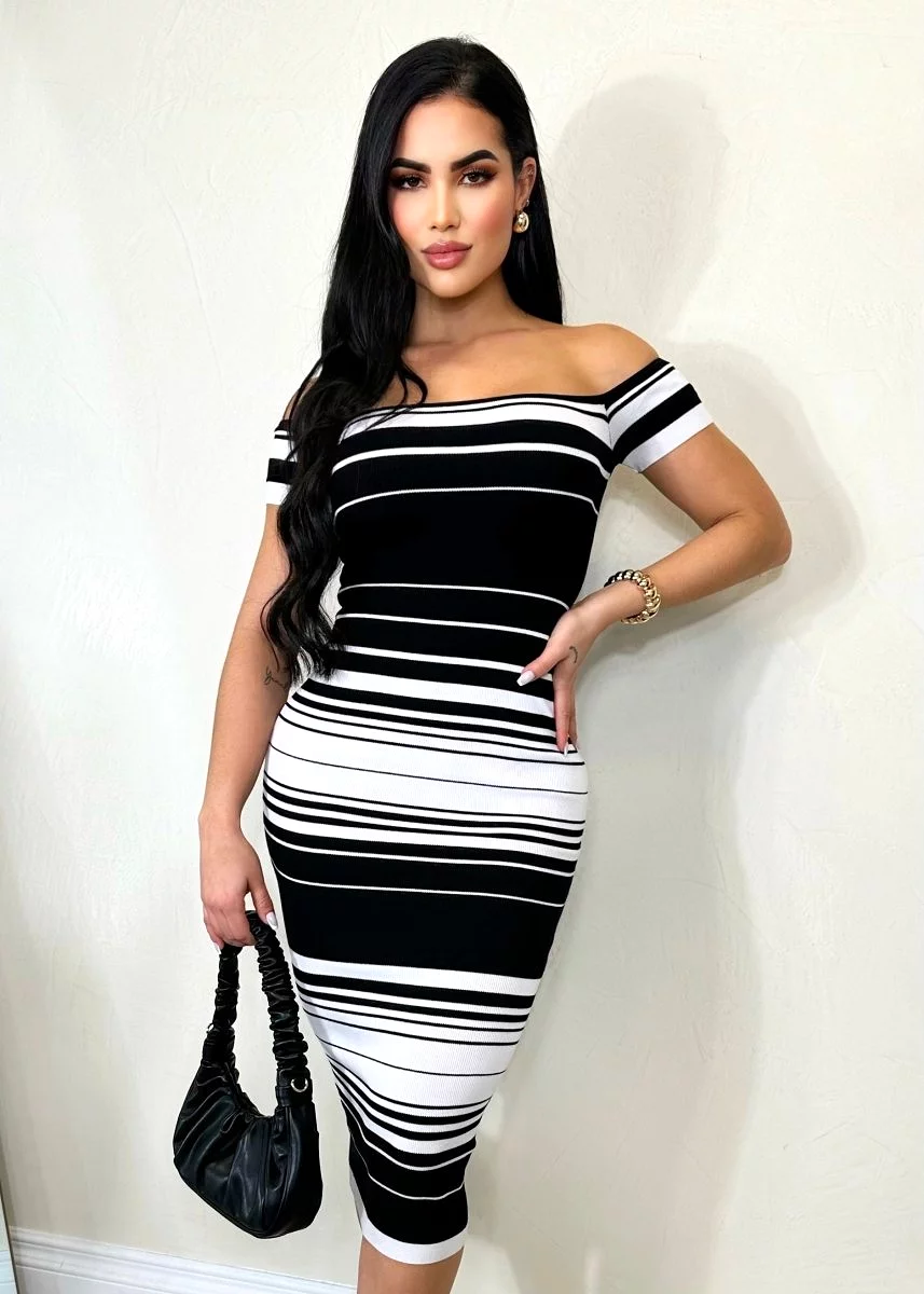 Desired Black and White Dress