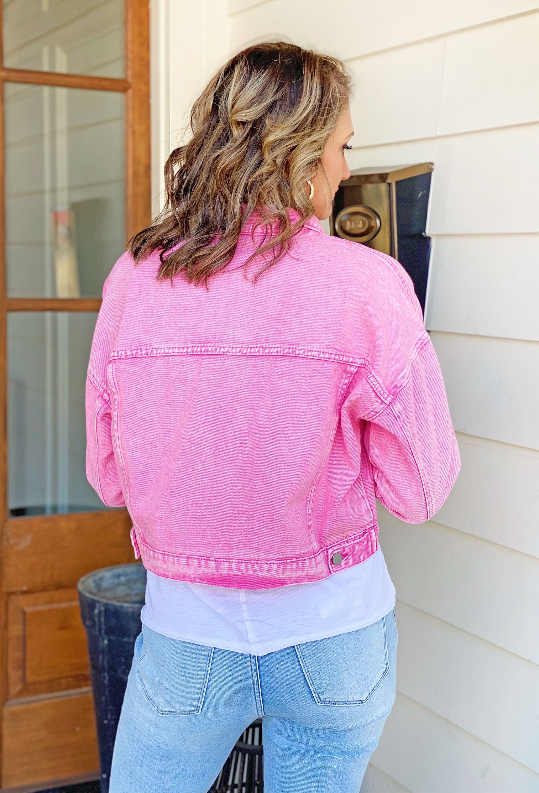 Discover the Pink Denim Jacket with Detailed Explanations