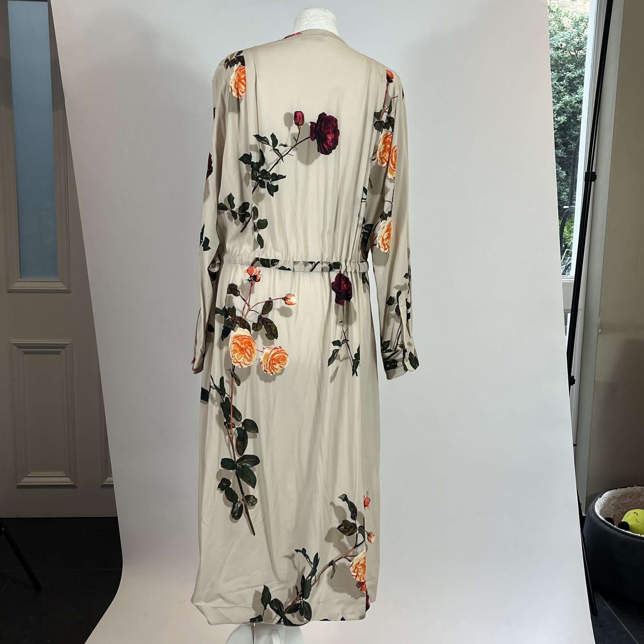 Dries Van Noten Rose Print Maxi Dress M