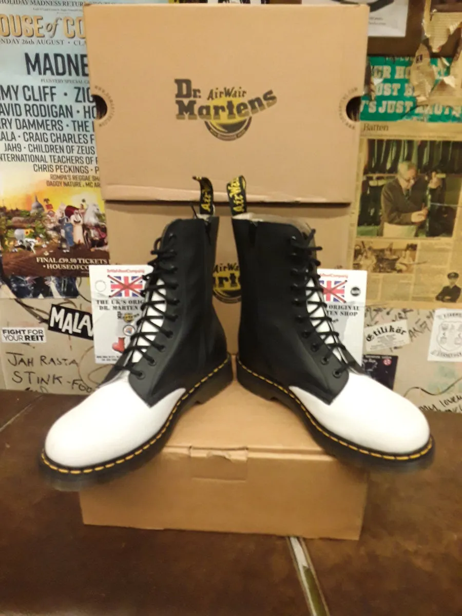 DrMartensYoji10HoleLimitedEditionBlackandWhiteSize8ZipBoot