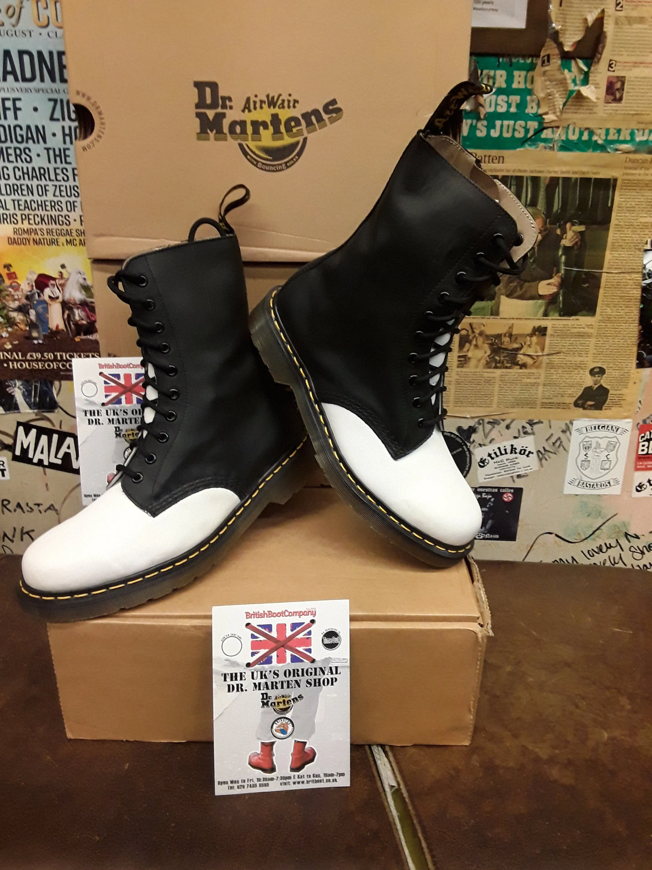 DrMartensYoji10HoleLimitedEditionBlackandWhiteSize8ZipBoot