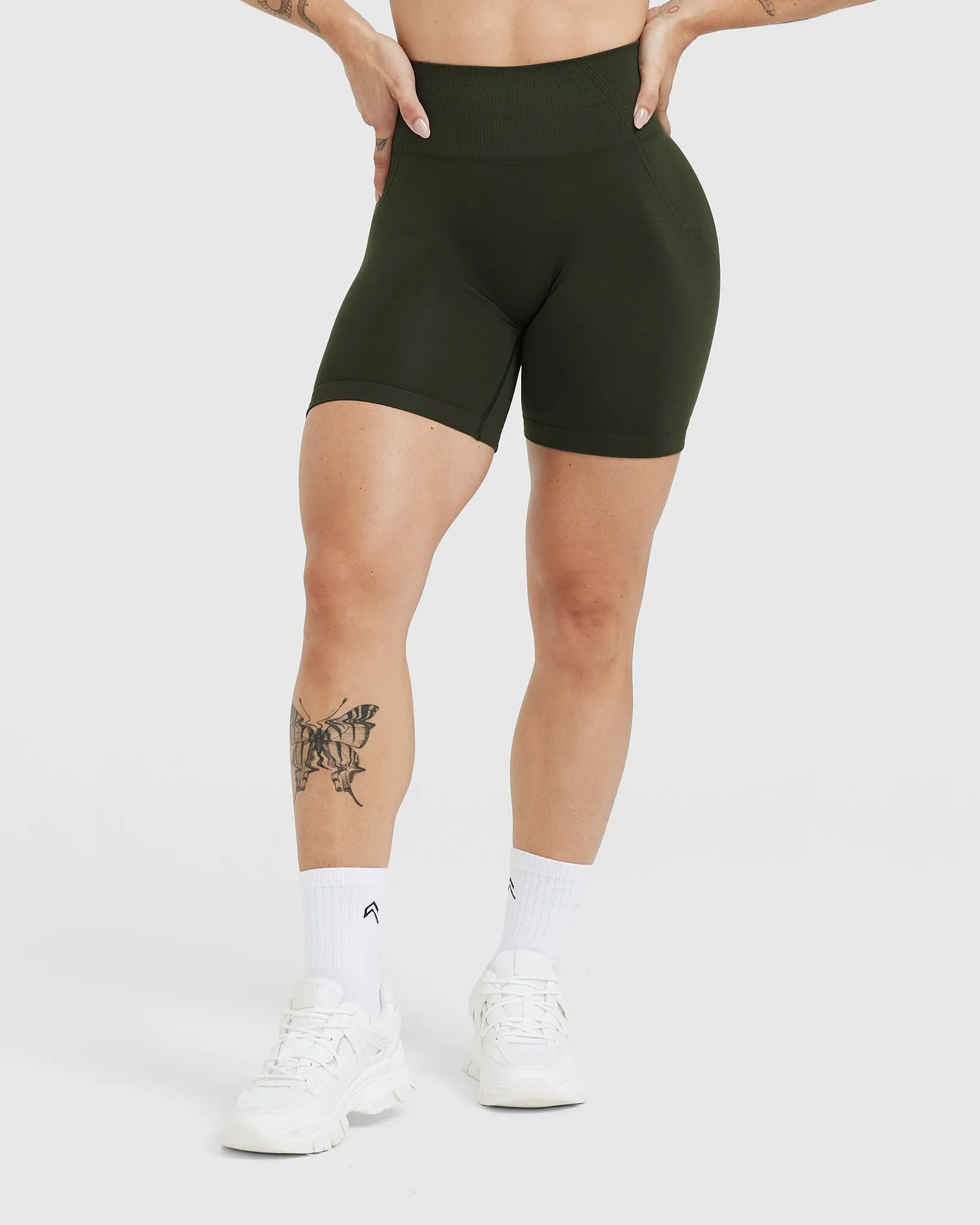 Khaki Seamless Shorts - Effortless Style