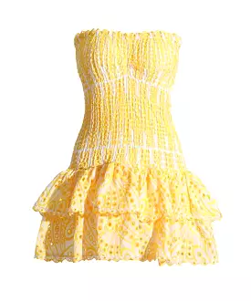 Elastic Woven Mini Dress