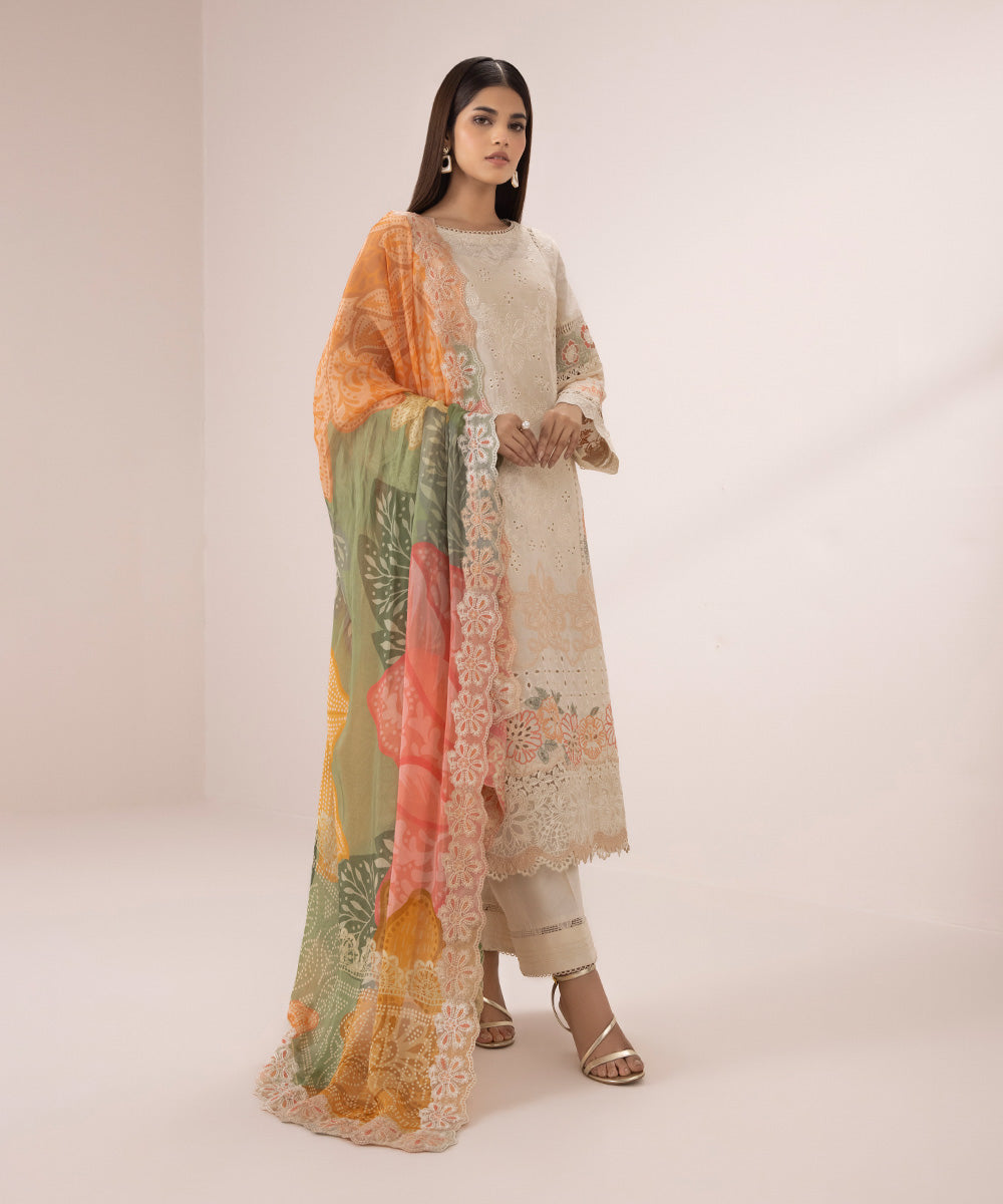 Embroidered Jacquard Suit - 3 Piece