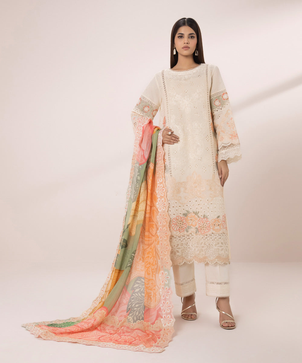 Embroidered Jacquard Suit - 3 Piece