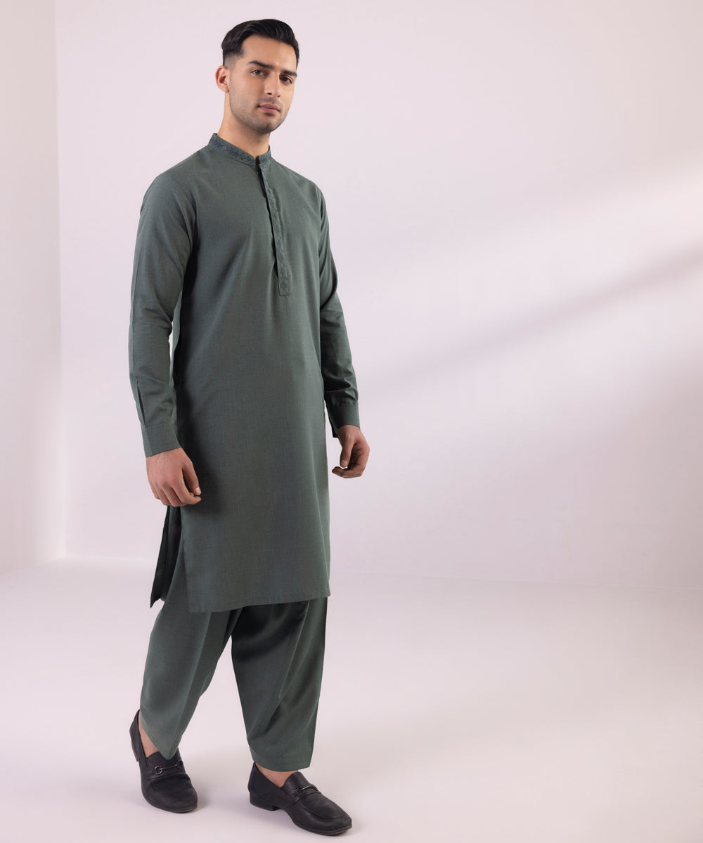 Embroidered Wash & Wear Suit - Stylish and Durable Embroidered Suit