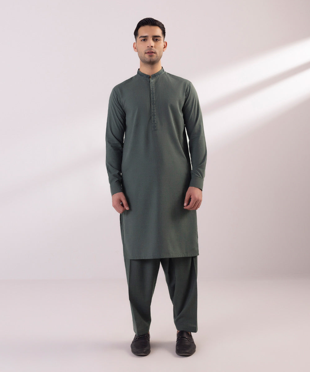 Embroidered Wash & Wear Suit - Stylish and Durable Embroidered Suit