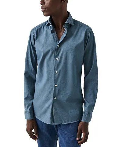 Eton Slim Fit Denim Button-Up Shirt