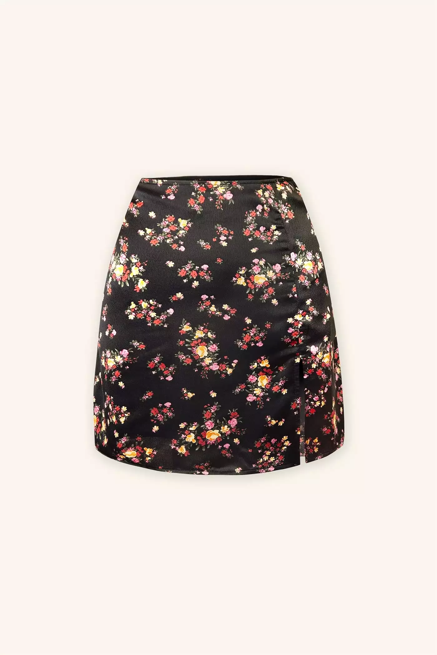 Fall Flower Print Mini Skirt