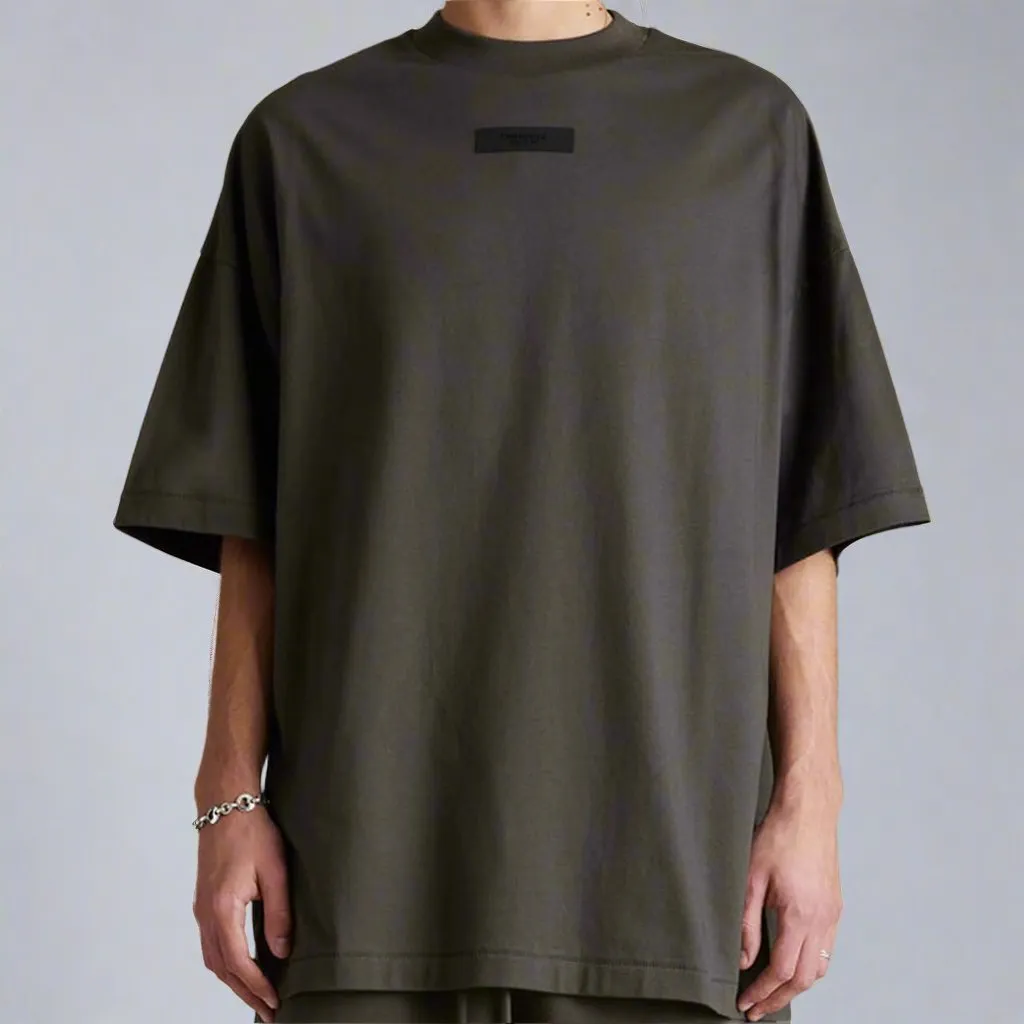 Fear of God Essentials Applique Box Logo Oversized Tee, Ink 검색 최적화용.