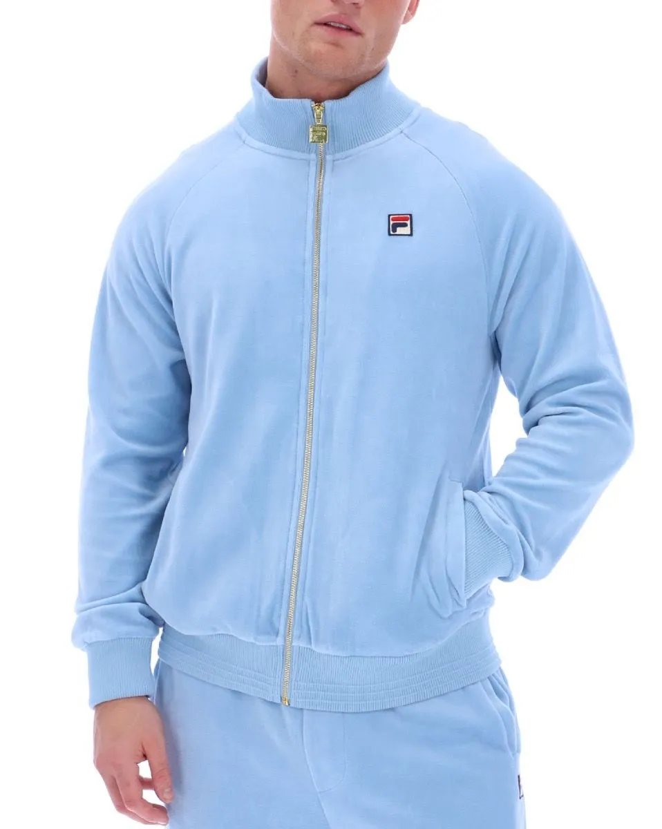 Fila Eddie Velour Ribbed Track Jacket Blue Bell