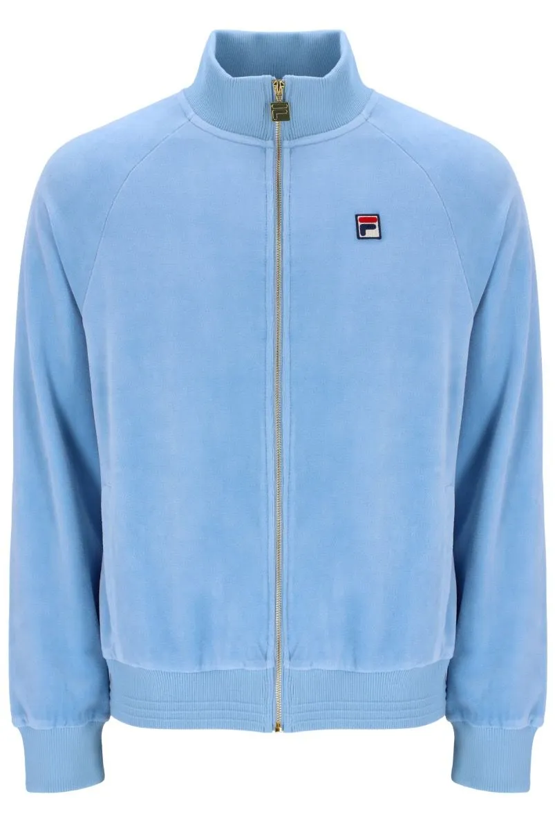 Fila Eddie Velour Ribbed Track Jacket Blue Bell