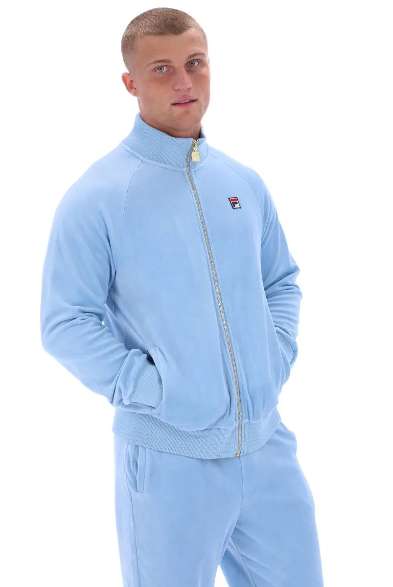 Fila Eddie Velour Ribbed Track Jacket Blue Bell