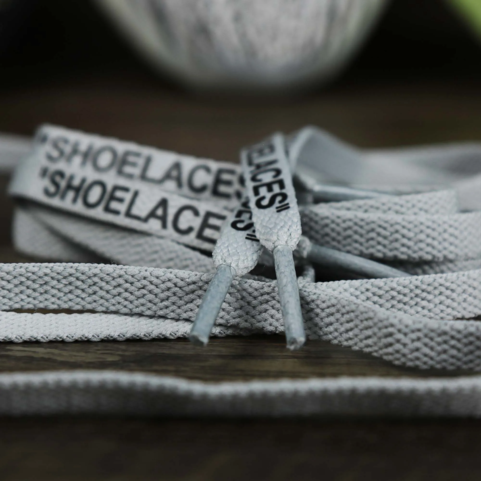 Flat Ice Grey Shoe Laces with Printed Design | 120cm Capswag