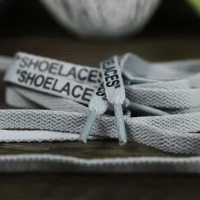 Flat Ice Grey Shoe Laces with Printed Design | 120cm Capswag