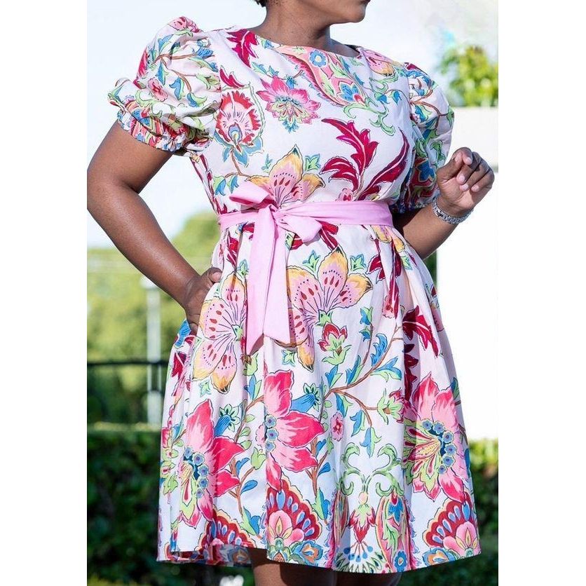 Floral Midi Dress with 3 Quarter Sleeves