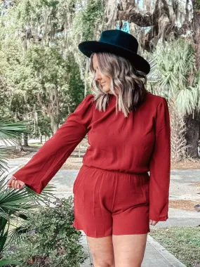 Burgundy Romper for Curvy Fashionistas Forever