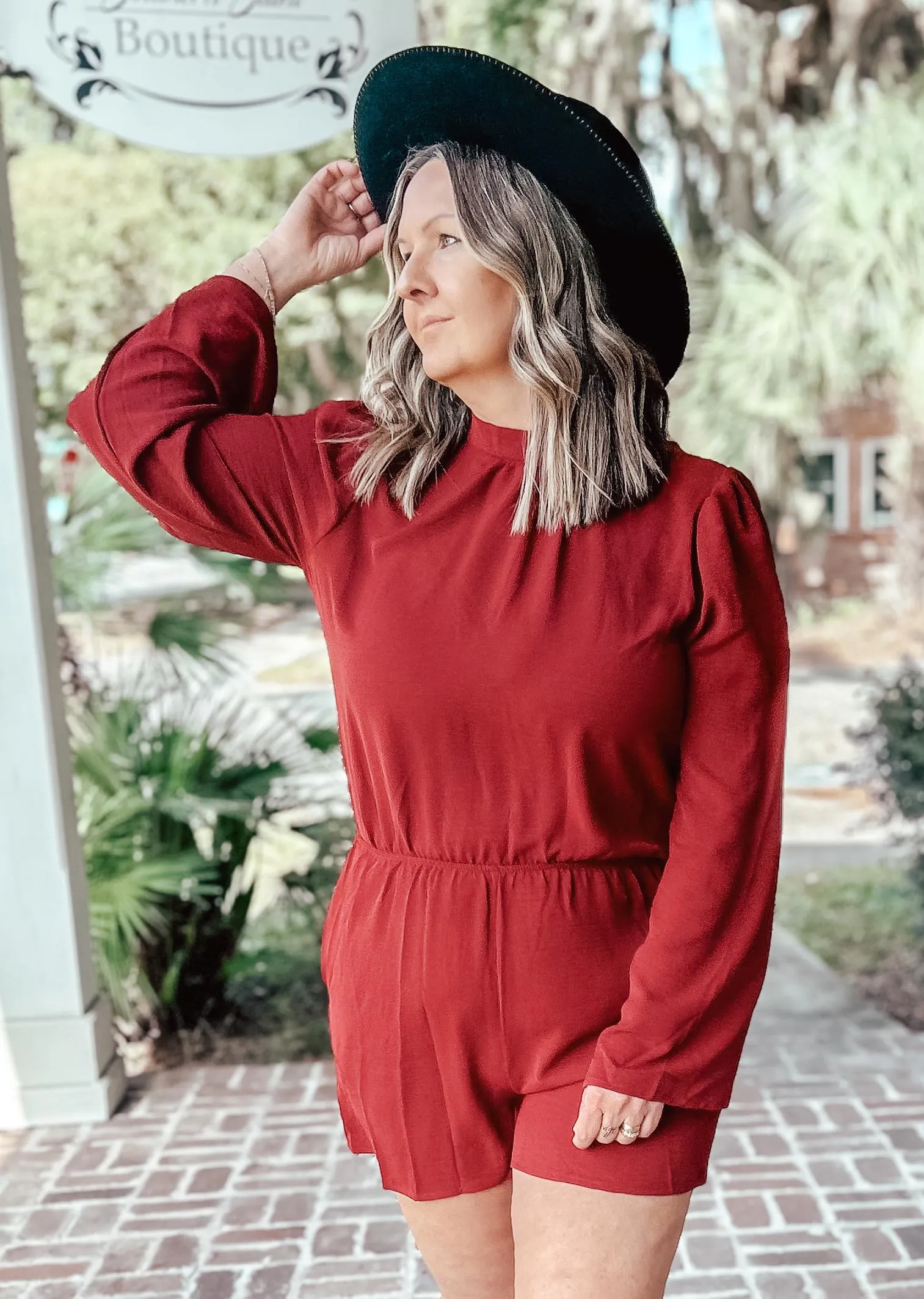 Burgundy Romper for Curvy Fashionistas Forever