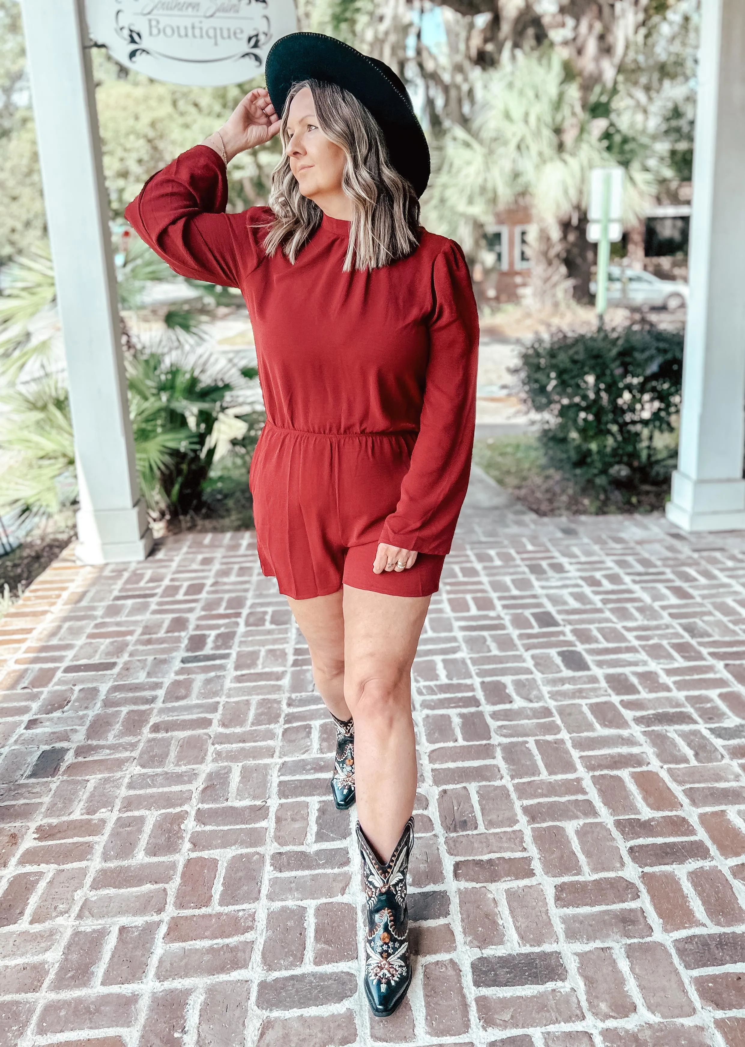 Burgundy Romper for Curvy Fashionistas Forever