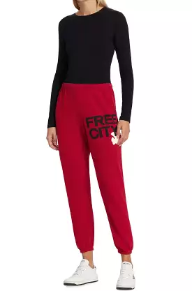 Freecity red sweatpants - large size