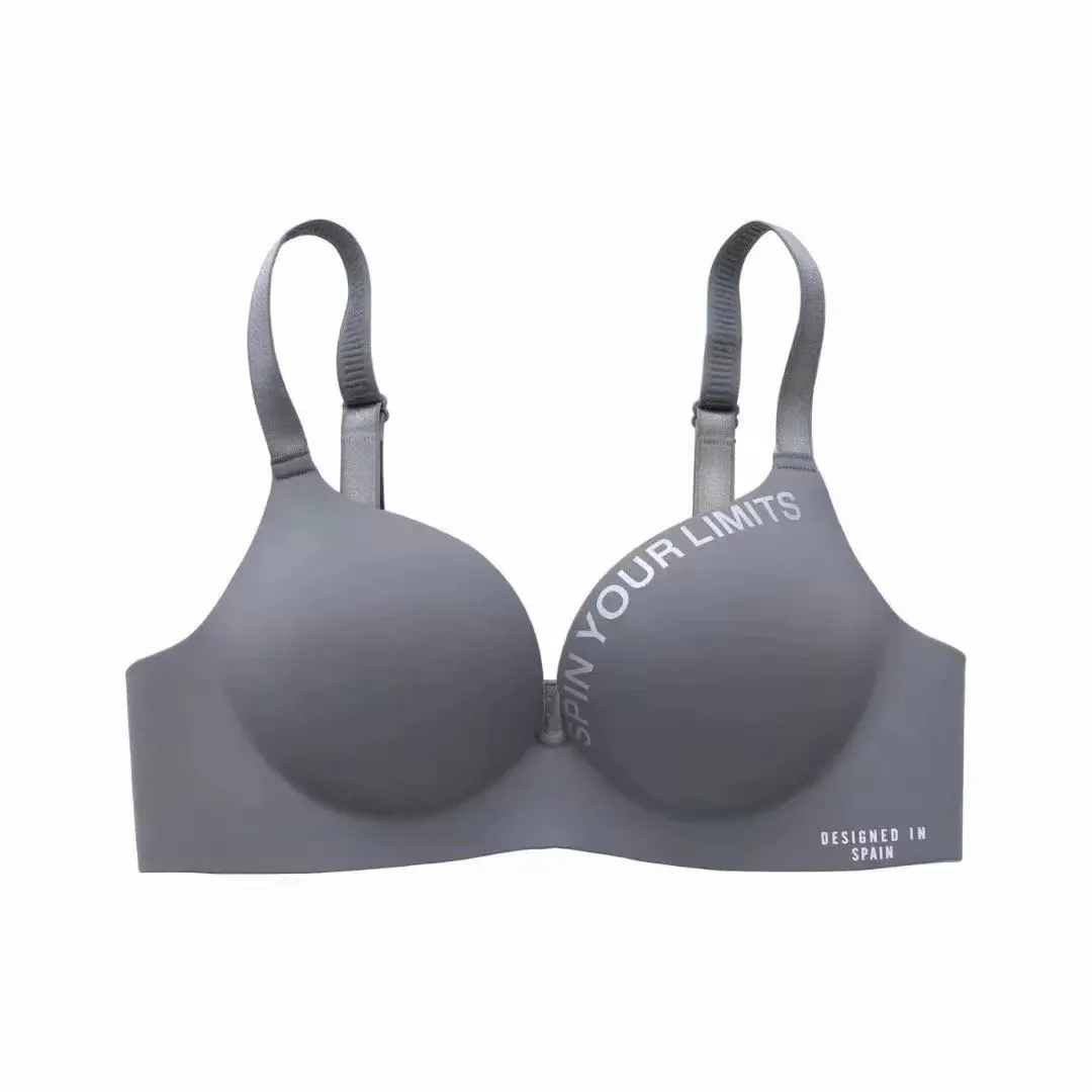 Gathered Steel Ring Bra Thin Seamless Women's Undergarment 1710