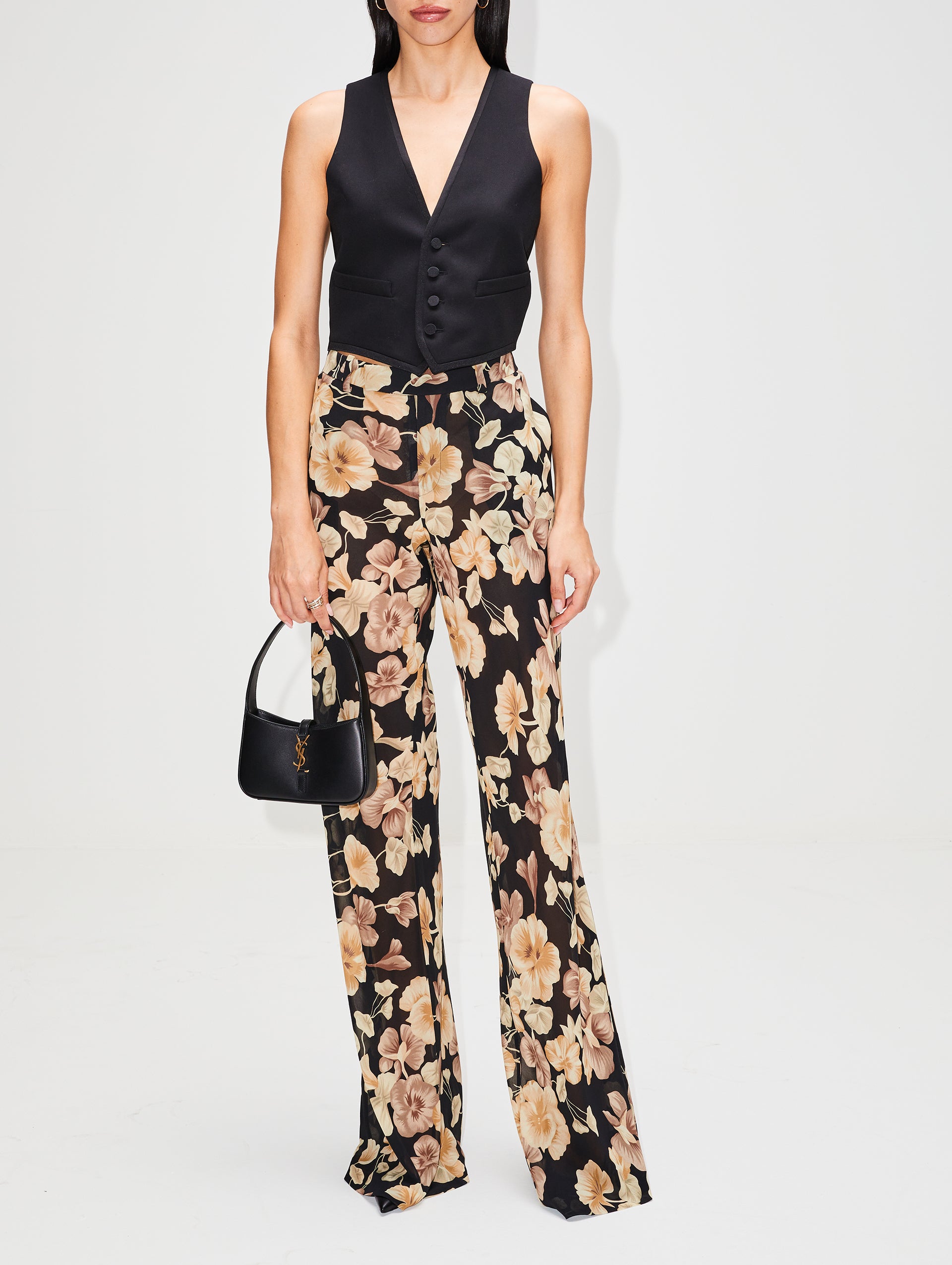 Georgette Flower Print Trousers