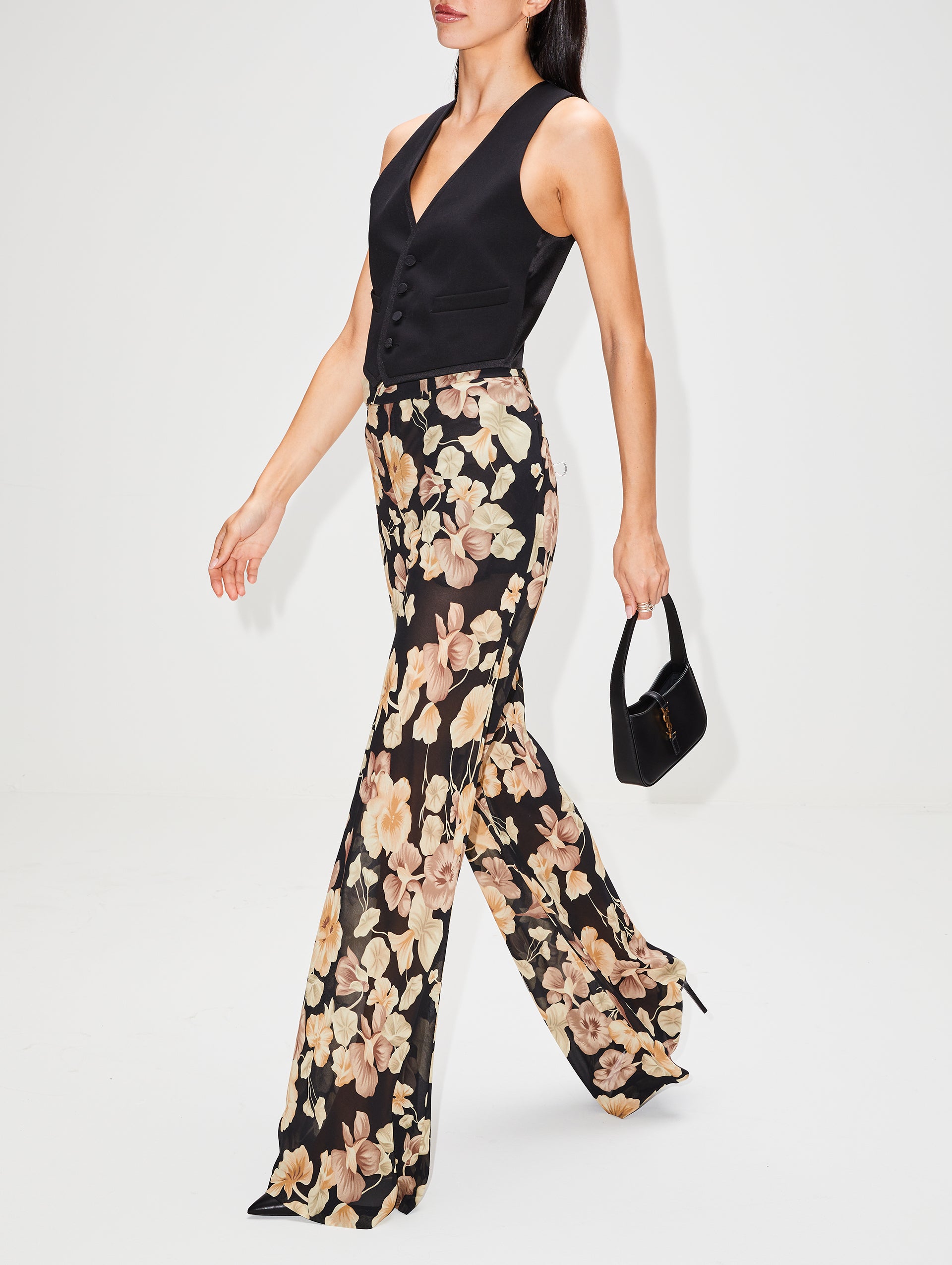 Georgette Flower Print Trousers