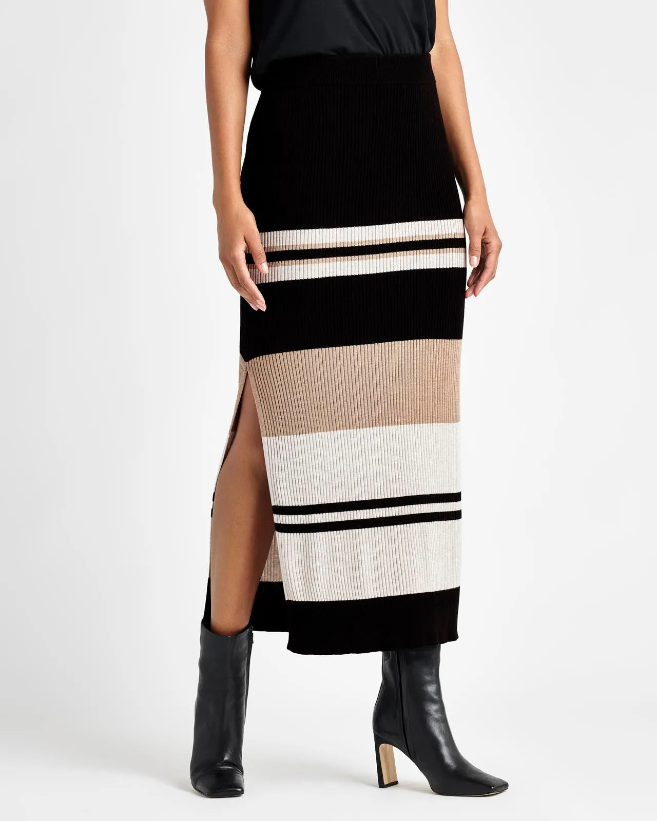 Georgie Striped Rib Skirt