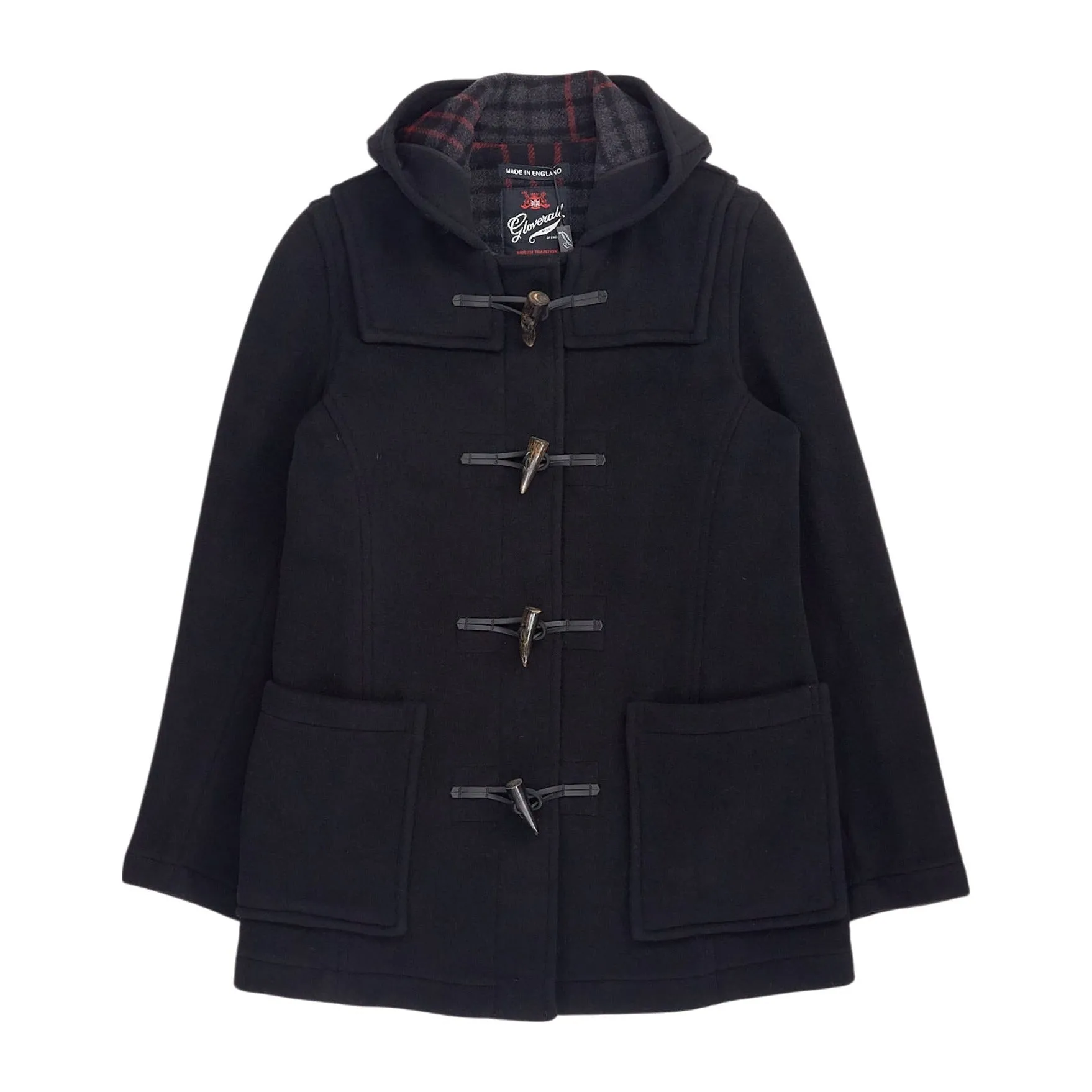 Gloverall Black Wool Winter Duffle Coat