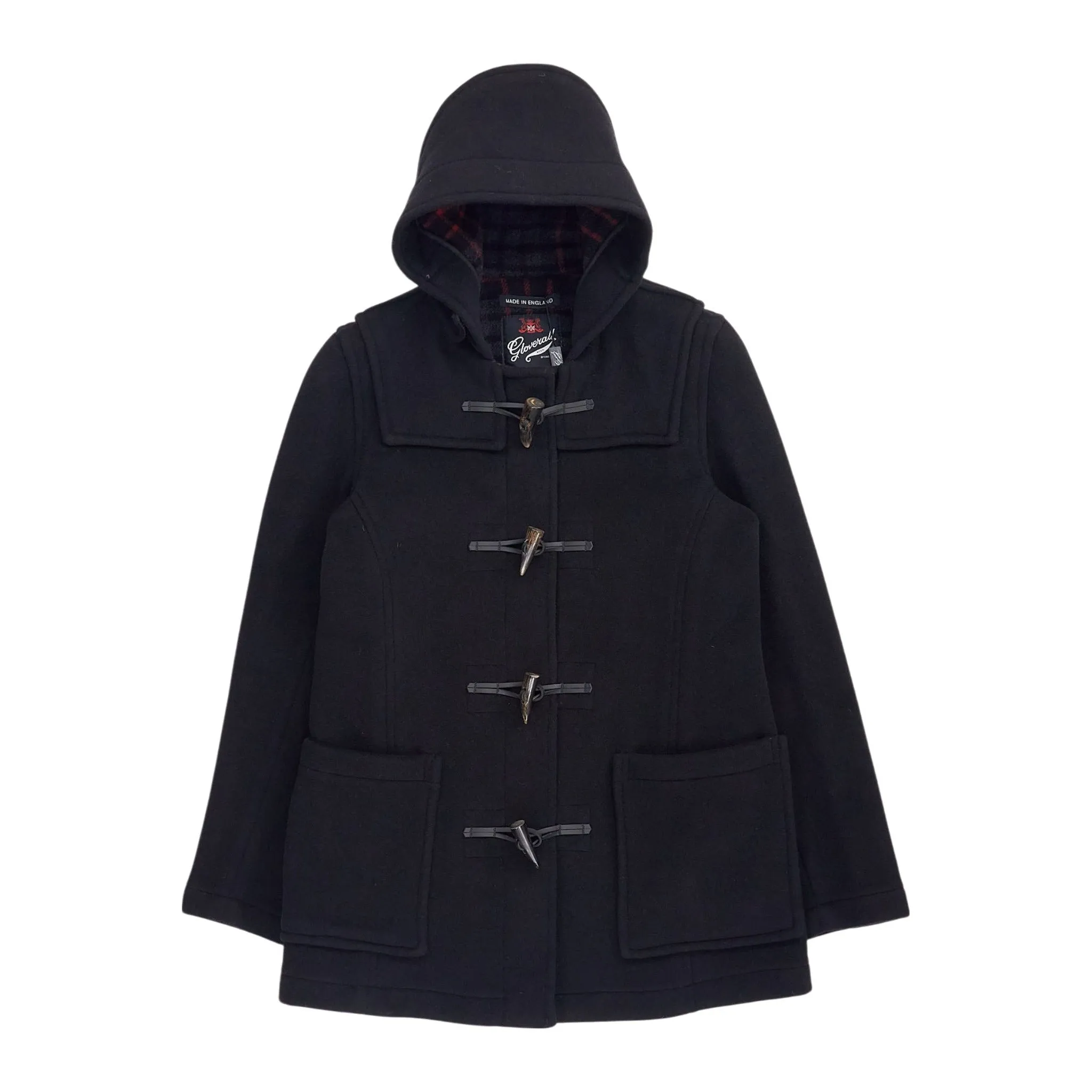 Gloverall Black Wool Winter Duffle Coat