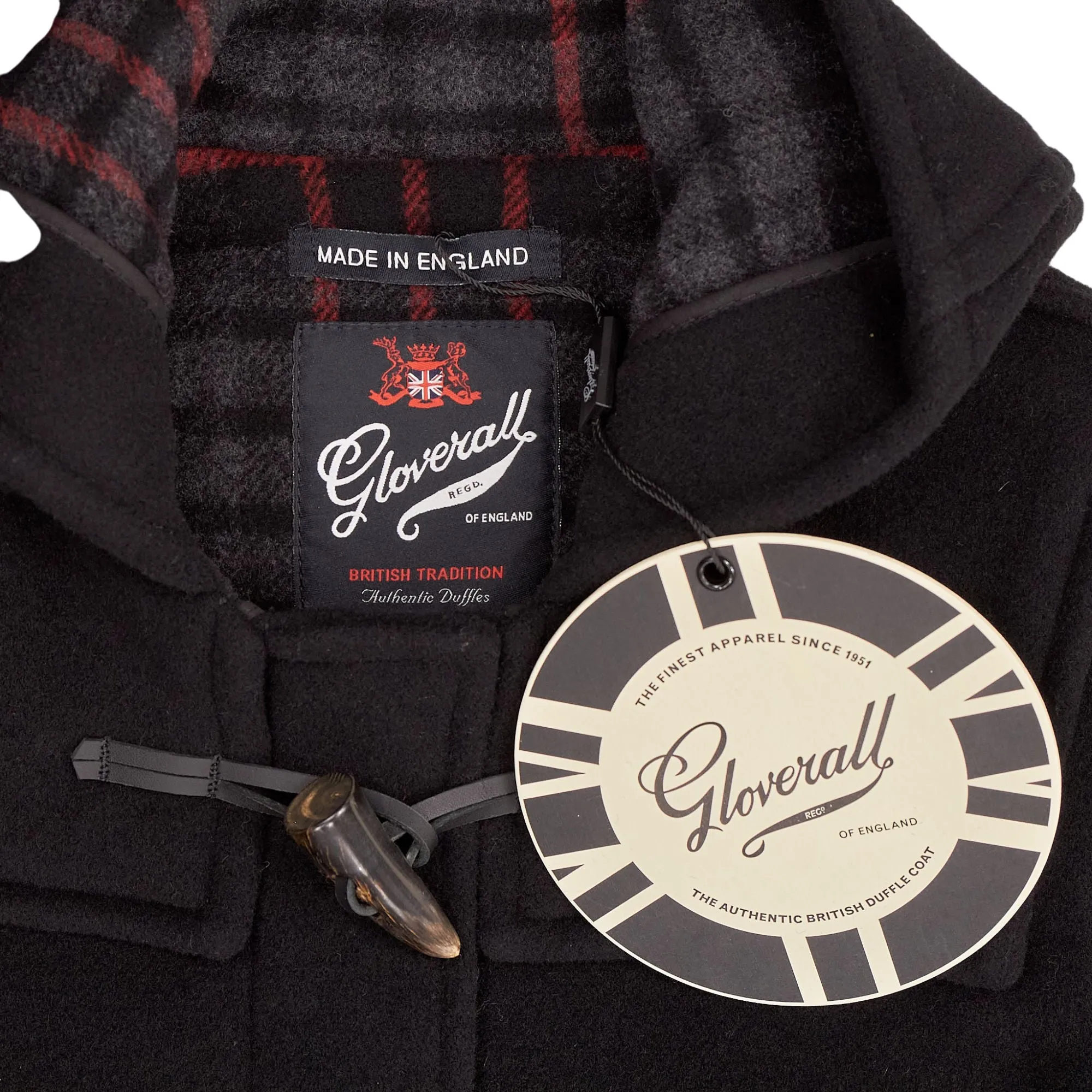 Gloverall Black Wool Winter Duffle Coat