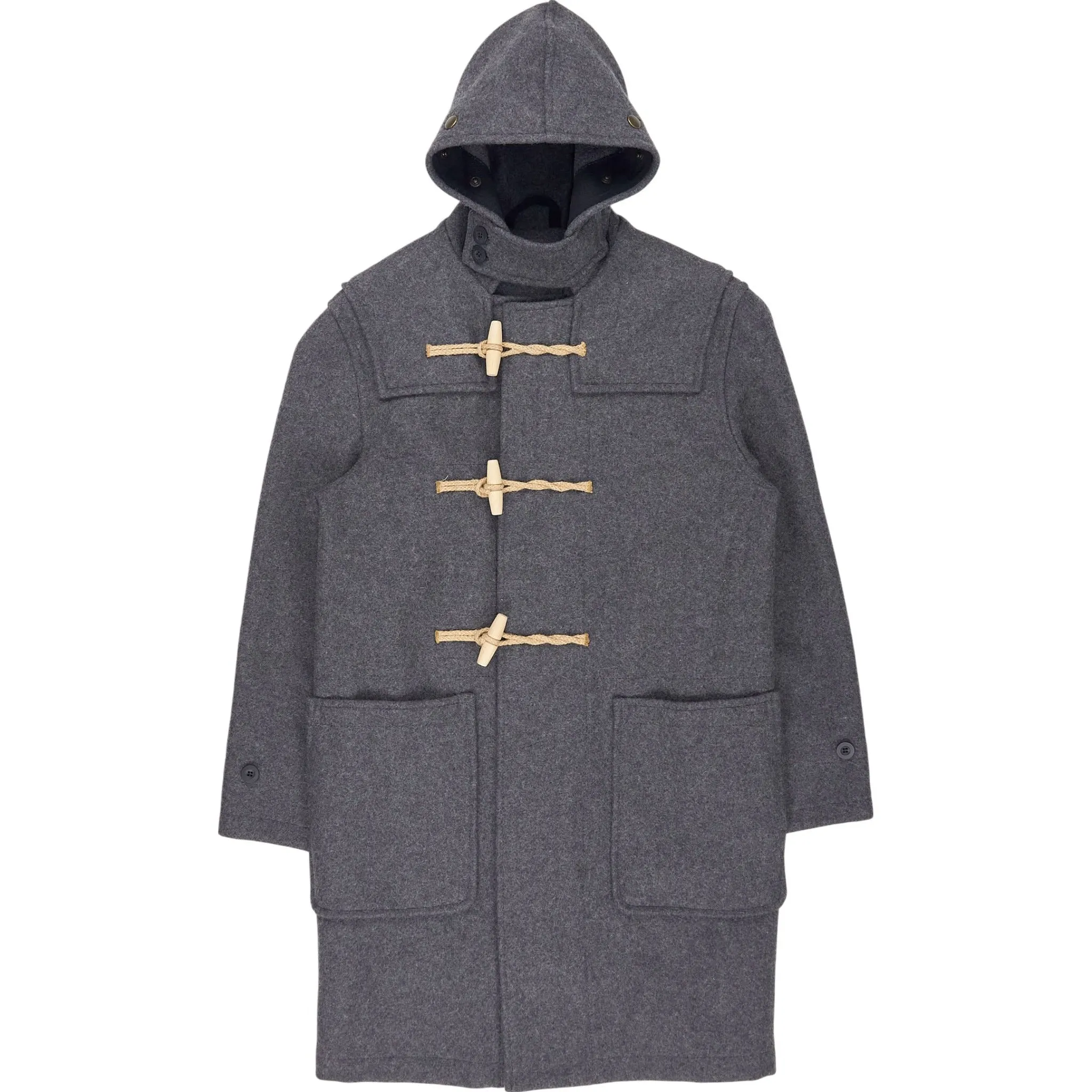 Gloverall Grey Monty Wool Coat Duffle