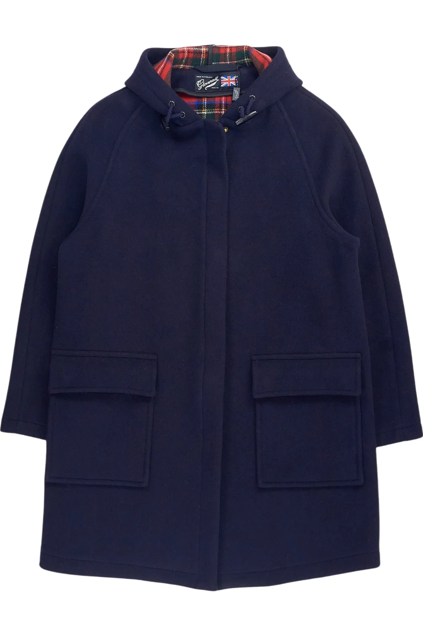 Gloverall Navy Wool Blend Coat Duffle