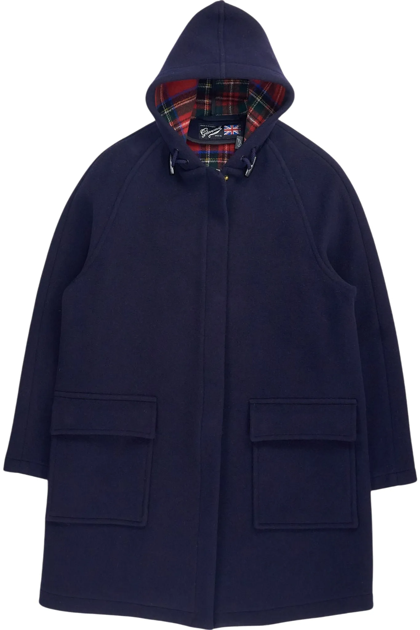 Gloverall Navy Wool Blend Coat Duffle