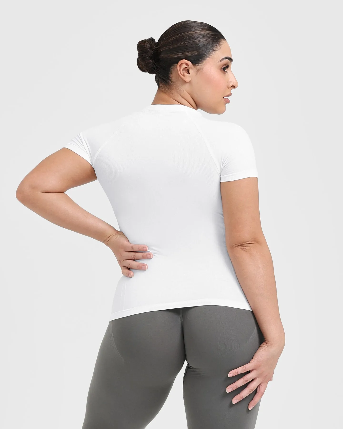 White Go To Seamless Fitted Top