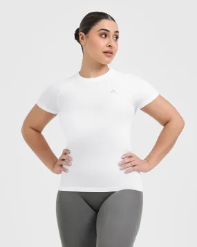 White Go To Seamless Fitted Top