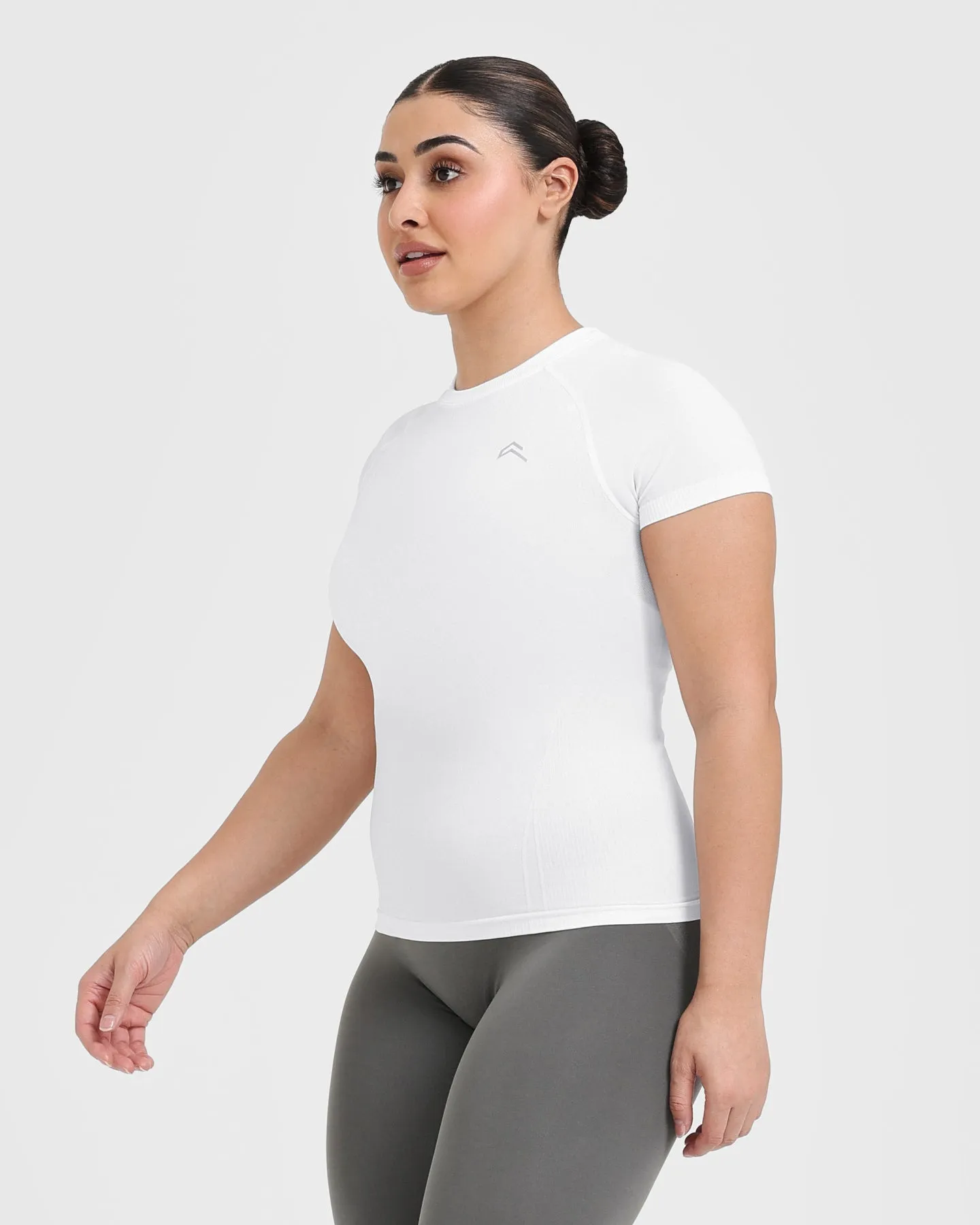 White Go To Seamless Fitted Top