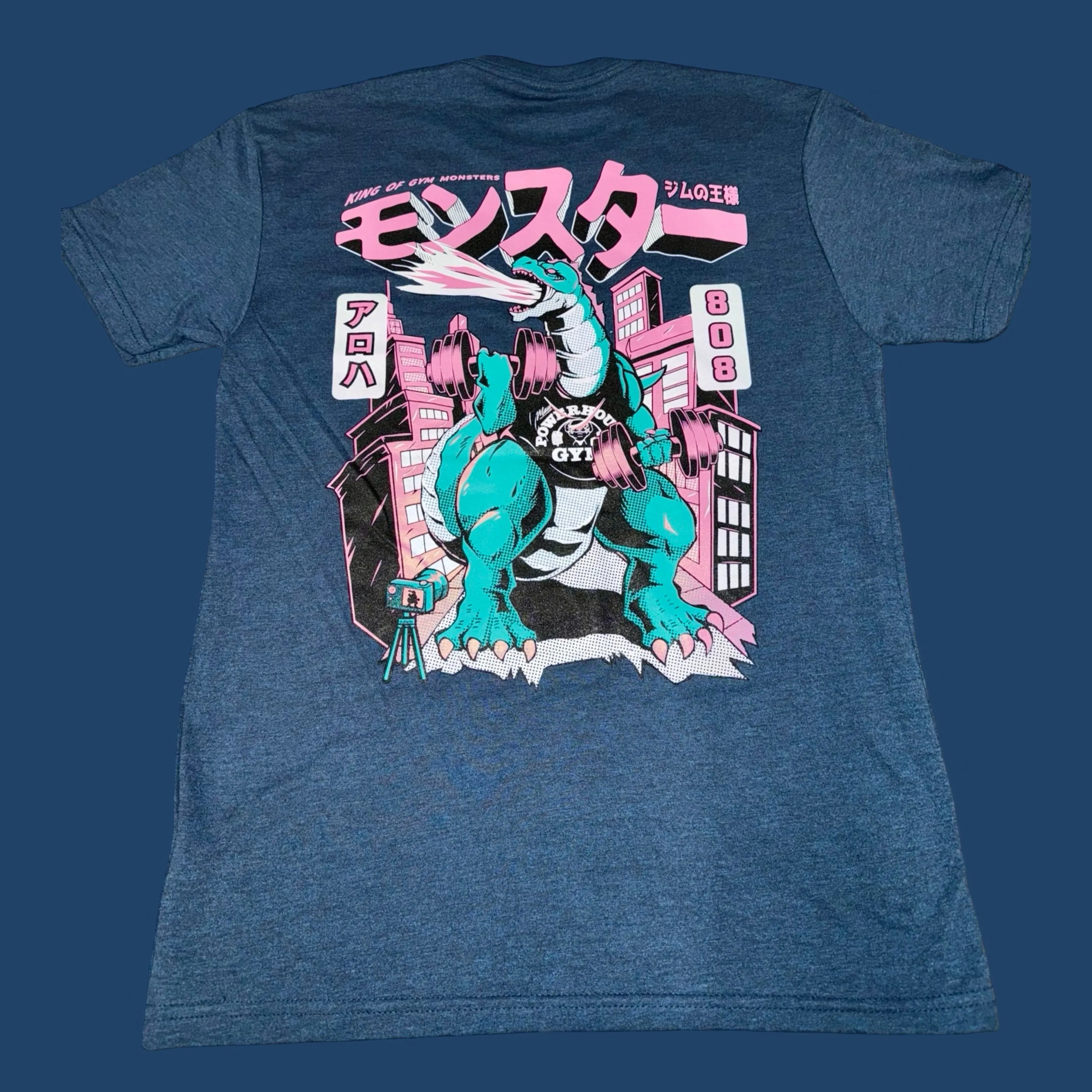 Godzilla 808 - Pink on Navy, Active Fit