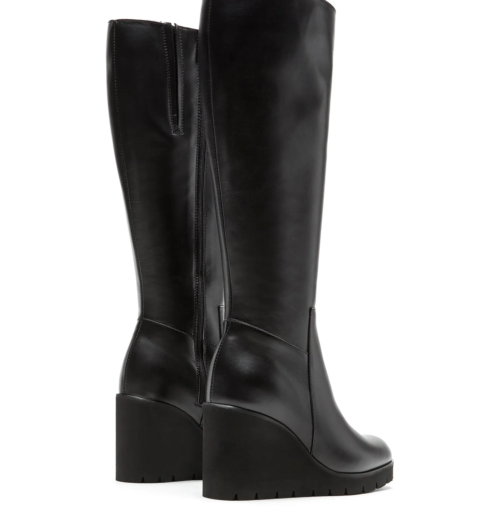 Goup Leather Wedge Boots