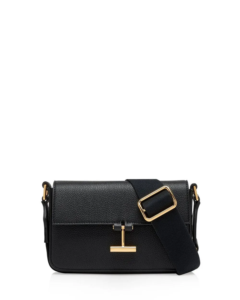 Grain Leather Tara Mini Bag on Strap in Black