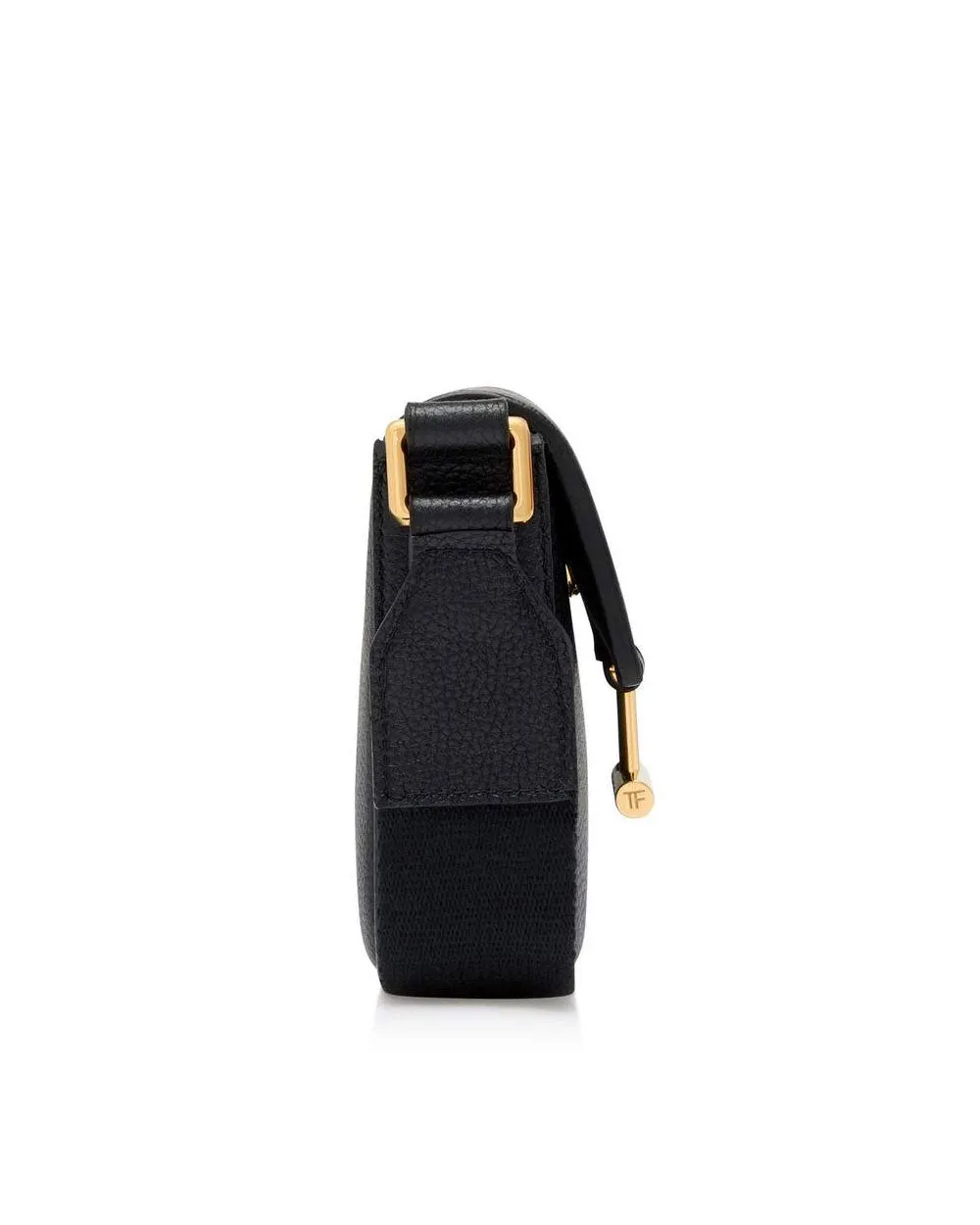 Grain Leather Tara Mini Bag on Strap in Black